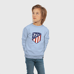 Свитшот хлопковый детский Atletico Madrid FC, цвет: мягкое небо — фото 2