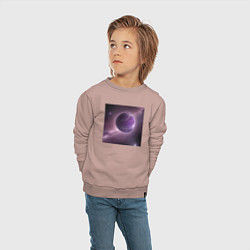 Свитшот хлопковый детский Планета фиолет, цвет: пыльно-розовый — фото 2