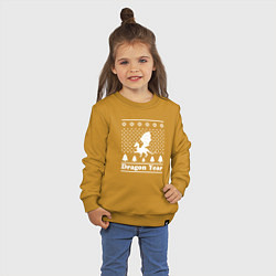 Свитшот хлопковый детский Sweater dragon year, цвет: горчичный — фото 2
