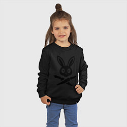 Свитшот хлопковый детский Кролики-пираты, цвет: черный — фото 2