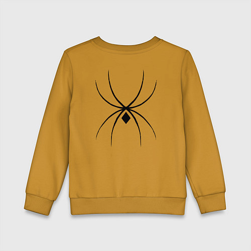 Детский свитшот Черный паук / Горчичный – фото 2