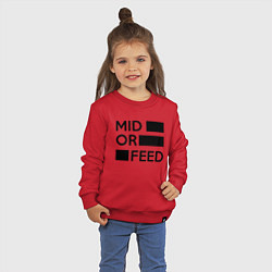 Свитшот хлопковый детский Mid or feed, цвет: красный — фото 2