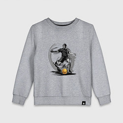 Свитшот хлопковый детский Золотой мяч футболиста, цвет: меланж