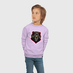 Свитшот хлопковый детский Bear head, цвет: лаванда — фото 2