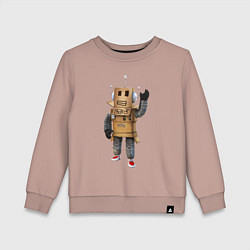 Свитшот хлопковый детский Roblox робот машет, цвет: пыльно-розовый