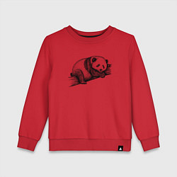 Свитшот хлопковый детский Панда лежит на дереве, цвет: красный