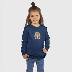Свитшот хлопковый детский Царевна в голубом кокошнике, цвет: тёмно-синий — фото 2