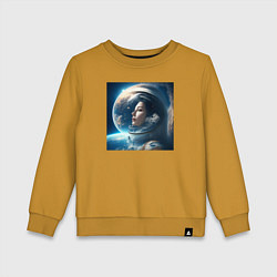 Детский свитшот Космическая девушка в космосе