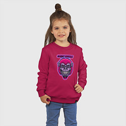 Свитшот хлопковый детский Purple crazy monkey, цвет: маджента — фото 2