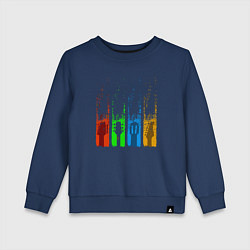 Свитшот хлопковый детский Четыре гитары, цвет: тёмно-синий