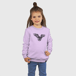 Свитшот хлопковый детский Орёл гравюра, цвет: лаванда — фото 2