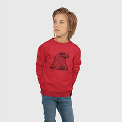 Свитшот хлопковый детский Орёл в профиль, цвет: красный — фото 2