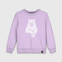 Свитшот хлопковый детский Медведь сложил лапы, цвет: лаванда