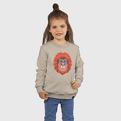 Свитшот хлопковый детский Orange monkey, цвет: миндальный — фото 2