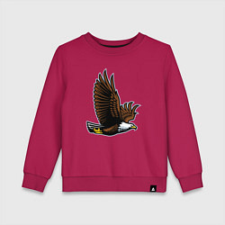 Свитшот хлопковый детский Летящий орёл, цвет: маджента