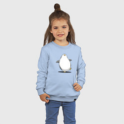 Свитшот хлопковый детский Мультяшный пингвин шагает, цвет: мягкое небо — фото 2