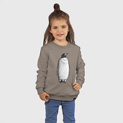 Свитшот хлопковый детский Пингвин стоит анфас, цвет: утренний латте — фото 2