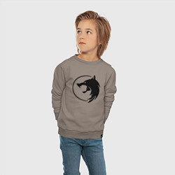 Свитшот хлопковый детский Ночной одинокий волк, цвет: утренний латте — фото 2