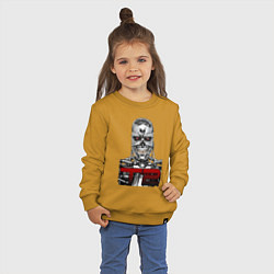 Свитшот хлопковый детский Terminator 2 T800, цвет: горчичный — фото 2