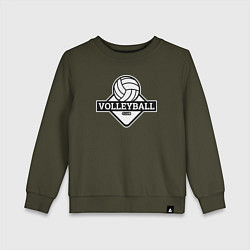 Свитшот хлопковый детский Volleyball club, цвет: хаки