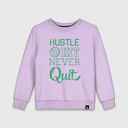 Свитшот хлопковый детский Hustle hit never quit, цвет: лаванда