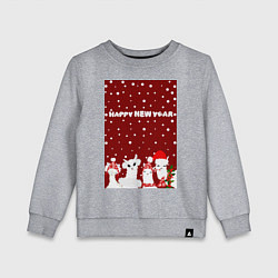 Свитшот хлопковый детский Семья лам на новогодних каникулах, цвет: меланж