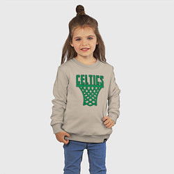 Свитшот хлопковый детский Celtics net, цвет: миндальный — фото 2