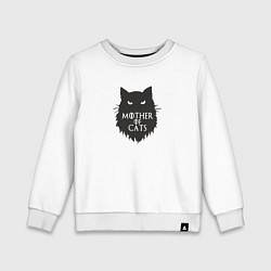Свитшот хлопковый детский Mother of cats, цвет: белый