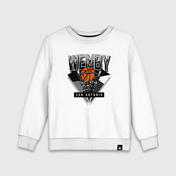 Свитшот хлопковый детский Wemby San Antonio, цвет: белый
