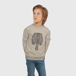 Свитшот хлопковый детский Скелет рентген, цвет: миндальный — фото 2