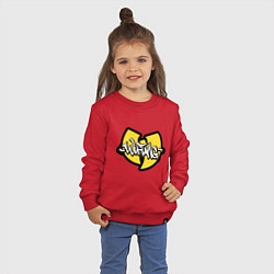 Свитшот хлопковый детский Wu tang - logo, цвет: красный — фото 2