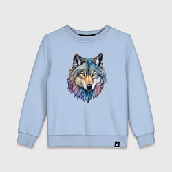 Свитшот хлопковый детский Перламутровый волк, цвет: мягкое небо