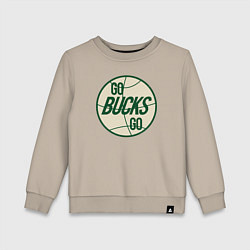 Свитшот хлопковый детский Go bucks go, цвет: миндальный