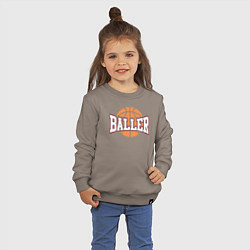 Свитшот хлопковый детский Baller style, цвет: утренний латте — фото 2