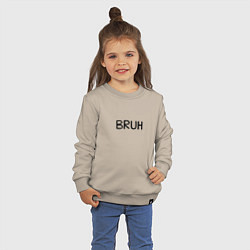 Свитшот хлопковый детский Bruh мем, цвет: миндальный — фото 2