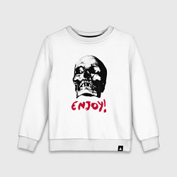 Свитшот хлопковый детский Depeche Mode - Enjoy skull, цвет: белый
