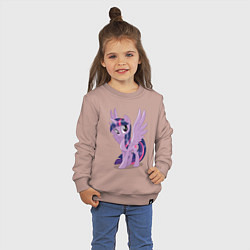 Свитшот хлопковый детский Твайлайт Спаркл из My Little Pony в кино, цвет: пыльно-розовый — фото 2