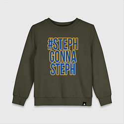 Свитшот хлопковый детский Steph gonna Steph, цвет: хаки