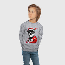 Свитшот хлопковый детский Cool Santa - portrait, цвет: меланж — фото 2