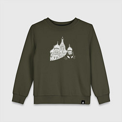 Свитшот хлопковый детский Кот Бегемот Мастер и Маргарита, цвет: хаки