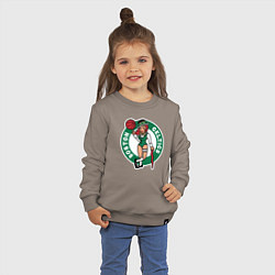Свитшот хлопковый детский Boston Celtics girl, цвет: утренний латте — фото 2