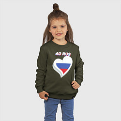 Свитшот хлопковый детский 40 регион Калужская область, цвет: хаки — фото 2