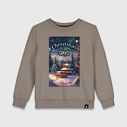 Свитшот хлопковый детский Рождественский день, цвет: утренний латте