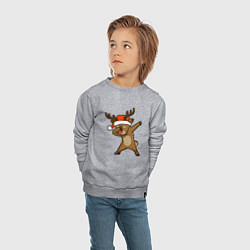 Свитшот хлопковый детский Dabbing deer, цвет: меланж — фото 2