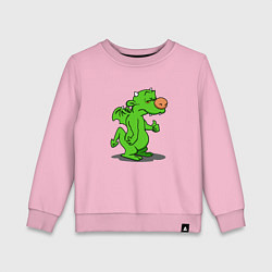 Свитшот хлопковый детский Просто дракон 2024, цвет: светло-розовый
