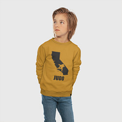 Свитшот хлопковый детский Дзюдо Калифорния, цвет: горчичный — фото 2
