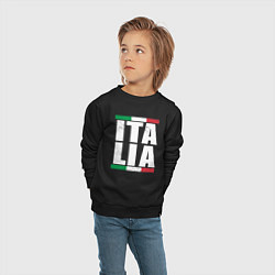 Свитшот хлопковый детский Italia, цвет: черный — фото 2