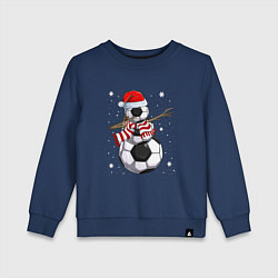 Свитшот хлопковый детский Soccer snowman, цвет: тёмно-синий