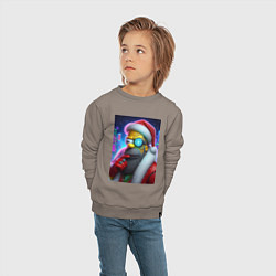 Свитшот хлопковый детский Simpson Claus - cyberpunk, цвет: утренний латте — фото 2