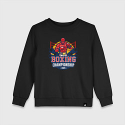 Свитшот хлопковый детский Boxing championship, цвет: черный
